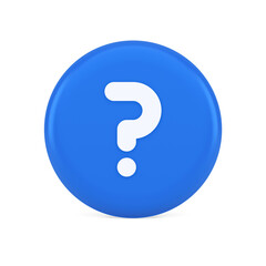 Poster - Question mark button advise attention answer FAQ point internet info support 3d icon