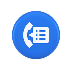 Poster - Phonebook handset important contact list info button phone call communication 3d icon