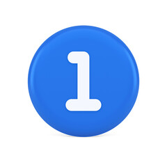 Poster - One number button finance counting panel keyboard user interface 3d realistic icon