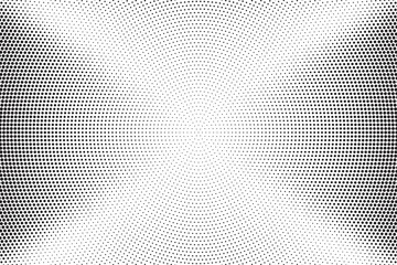 Wall Mural - Halftone vector background. Monochrome halftone pattern. Abstract geometric dots background. Pop Art comic gradient black white texture. Design for presentation banner, poster, flyer, business card.