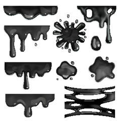 Wall Mural - Realistic Black Slime Set