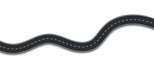 winding road or highway way. street map icon. vector isolated illustration