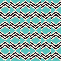 Wall Mural - Blue Broken Chevron Geometric Seamless Vector Repeat Pattern