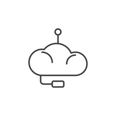 Poster - Chatbot Cloud with Headset concept vector outline icon