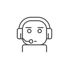 Poster - Chatbot vector Support Service concept minimal line icon