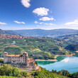 © pilat666 - Fabulous  View of the Cles Castel, the Santa Giustina Lake and lots of apple plantations.