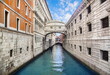 bridge of sighs and water channel in venice