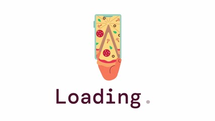 Aufkleber - order pizza app loader animation. pizzeria menu. flash message 4k video footage. fast food restauran