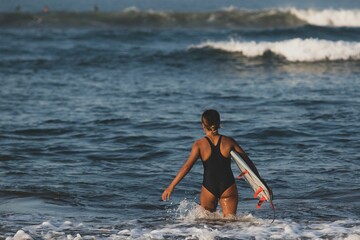 Poster - Surfing themed photograph in a exotic location