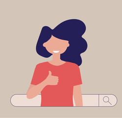 Poster - Search engine concept and finding information on line with search bar illustration