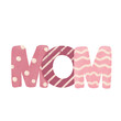 Mom word letter cute design png