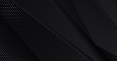 Wall Mural - elegant amazing black grey abstract polygonal shapes with diagonal lined background. geometric strip
