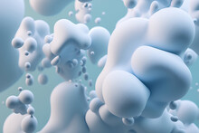 Generative AI Illustration Of Abstract Background With White Foam Flying In Air In Light Place