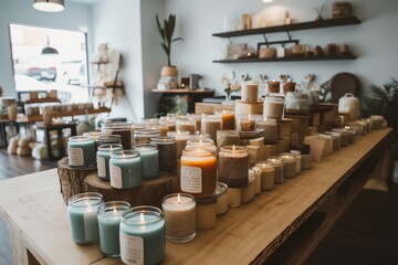 Wall Mural - Handmade Decor And Candles For Businesses Run By Moms On Maternity Leave. Generative AI