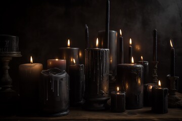 Wall Mural - Dark Candles. Generative AI