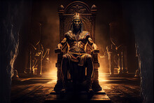 Illustration Of Anubis God Of Funerals, Death, The Dead And The Afterlife. AI
