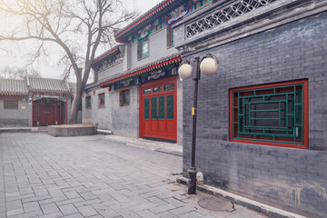 Empty street in the historical city center. Beijing.