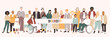 © Stafeeva - Diversity. People stand side by side together. Flat vector illustration.