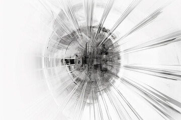 Poster - Abstract illustration of a beautiful industrial shape in transparency, isolated over a clean background. Generative AI