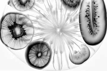 Poster - Abstract illustration of a beautiful natural shape in transparency, isolated over a clean background. Generative AI