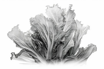Poster - Abstract illustration of a beautiful natural shape in transparency, isolated over a clean background. Generative AI