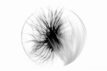 Poster - Abstract illustration of a beautiful natural floral shape in transparency, isolated over a clean background. Generative AI