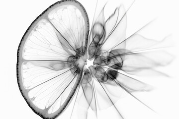Poster - Abstract illustration of a beautiful natural floral shape in transparency, isolated over a clean background. Generative AI