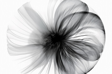 Poster - Abstract illustration of a beautiful natural floral shape in transparency, isolated over a clean background. Generative AI
