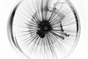 Poster - Abstract illustration of a beautiful natural floral shape in transparency, isolated over a clean background. Generative AI