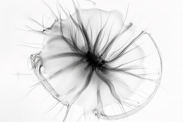 Poster - Abstract illustration of a beautiful natural floral shape in transparency, isolated over a clean background. Generative AI