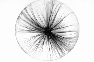 Poster - Abstract illustration of a beautiful natural floral shape in transparency, isolated over a clean background. Generative AI