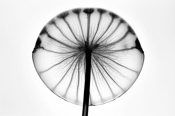 Poster - Abstract illustration of a beautiful natural floral shape in transparency, isolated over a clean background. Generative AI
