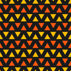 Wall Mural - Seamless pattern with yellow and orange triangles