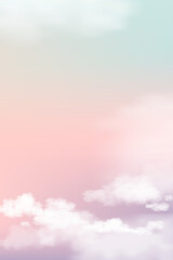 Wall Mural - sunset sky with cloud in soft blue aqua,pink,purple pastel color background,dramatic twilight landsc