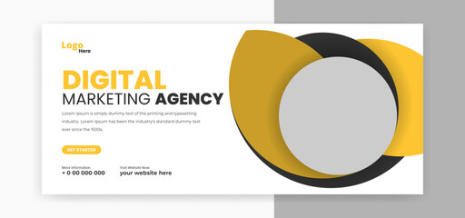 Wall Mural - Digital marketing cover page timeline web ad banner template design