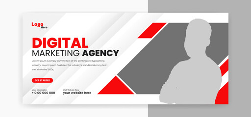 Wall Mural - digital marketing cover page timeline web ad banner template design