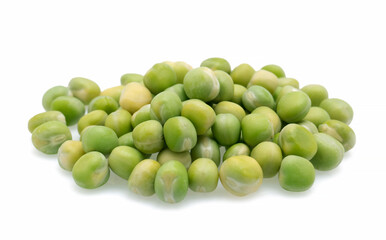 green peas on a white background