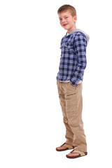 child fashion, young boy and portrait of children style and clothing for kids. confidence, happy and