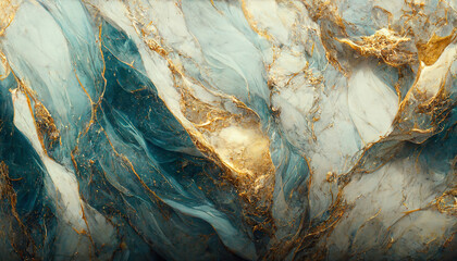 Luxury turquoise marble wallpaper. AI