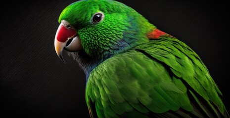 Wall Mural - Green eclectus parrots are stunning creatures. Generative AI