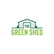 A shed house, garage for landscaping lawn mower Simple logo design Inspiration