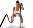 © Heyt/peopleimages.com - Serious woman, fitness and battle rope workout, muscle training isolated on transparent, png background. Exercise, female athlete with focus and cardio workout equipment, bodybuilding and endurance