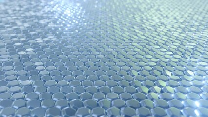 Poster - Skin cell animation can tighten loose skin. skin structure lightening deep. Close-up of a 3D skin layer showing cell healing.