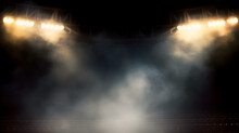 Bright Stadium Arena Lights And Smoke