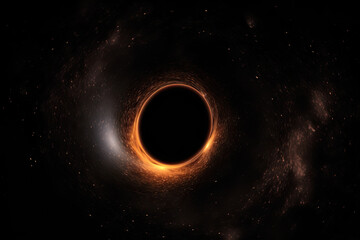 Wall Mural - black hole illustration in outer space. wormhole in universe. created with generative ai