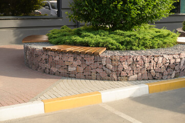 Wall Mural - landscaped walking path with seating, pedestrian path