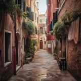 Fototapeta Uliczki - Quaint Streets of Venice - generative AI