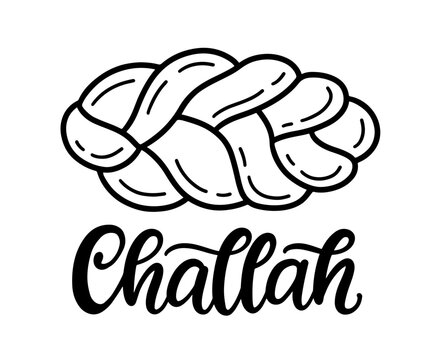 Challah bread line icon logo illustration isolated