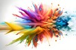 canvas print picture - Pulver in bunter Farbe als Explosion