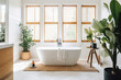 © Trinette Reed - Modern design style bathroom with bathtub
